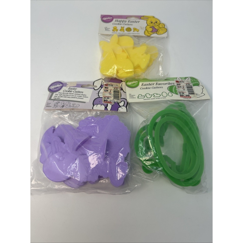 NEW Vintage Wilton 13 Easter Cookie Cutters Bunny Lamb Eggs 80s & 90s